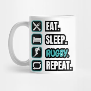 Eat Sleep Rugby Repeat Mug